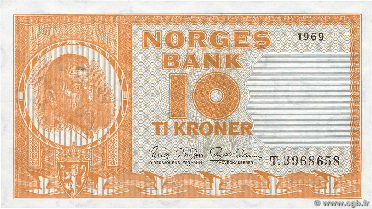 10 Kroner NORVÈGE  1969 P.31d FDC