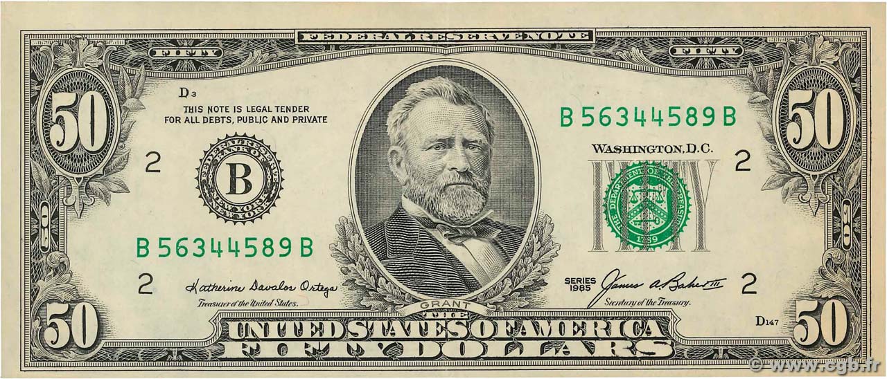 50 Dollars STATI UNITI D AMERICA New York 1985 P.478 BB