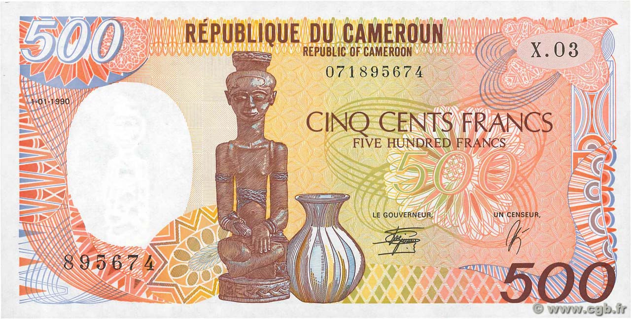500 Francs KAMERUN  1990 P.24b ST