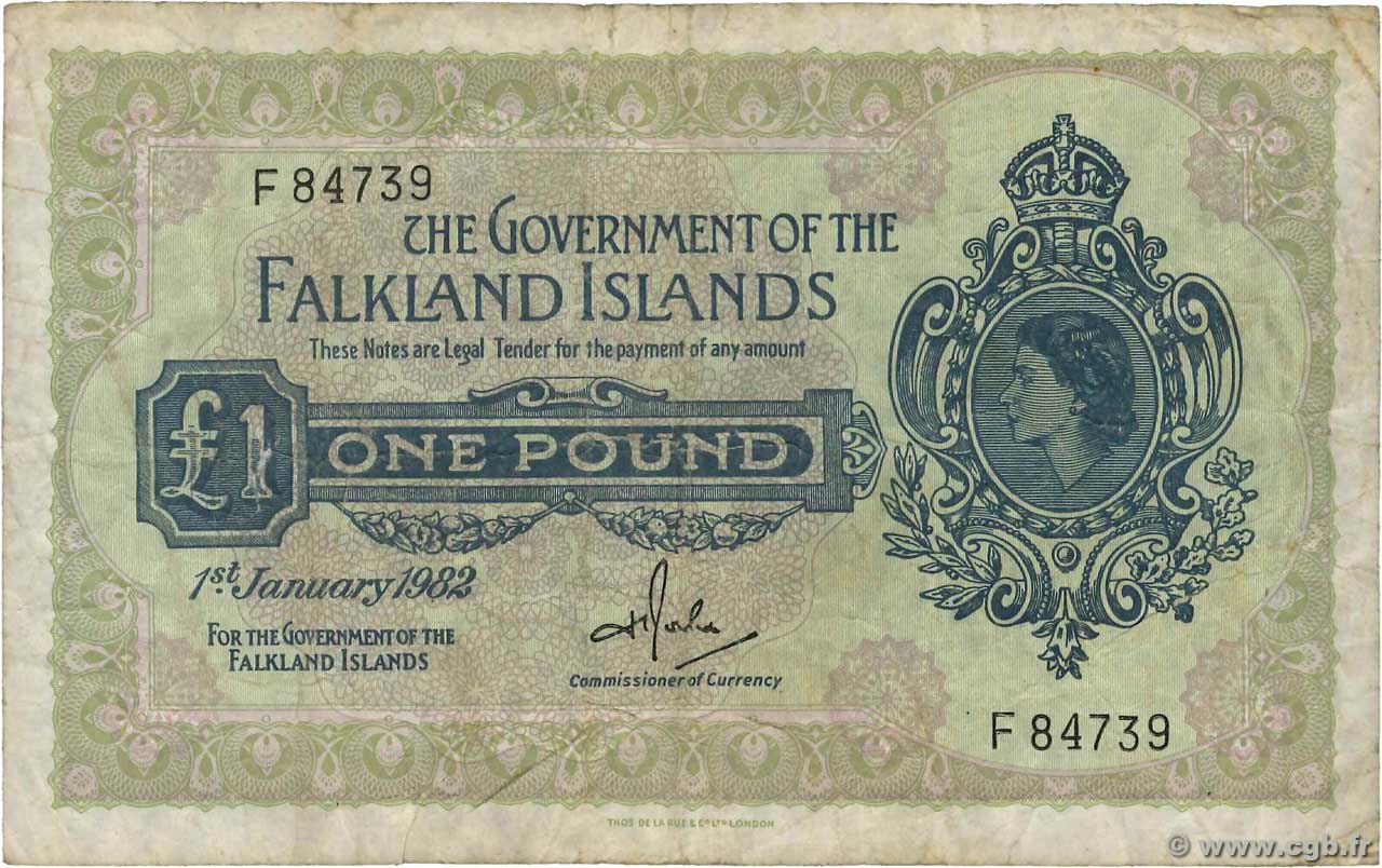 1 Pound ÎLES FALKLAND  1982 P.08d TB