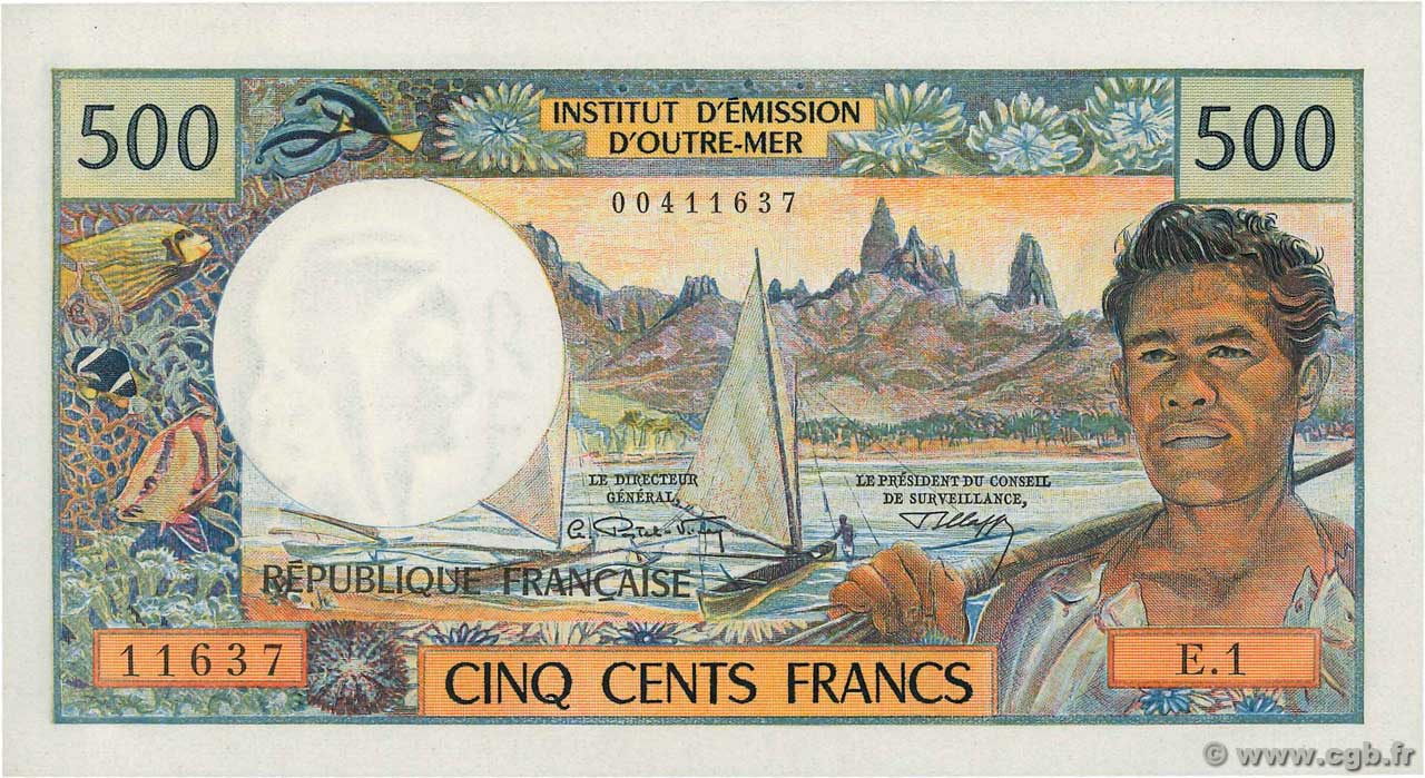 500 Francs TAHITI  1970 P.25a NEUF