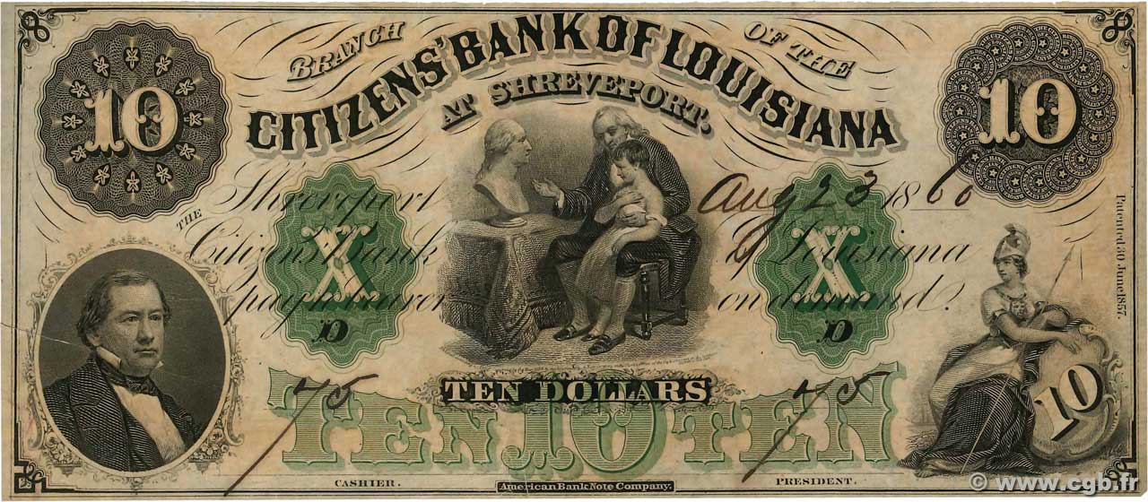 10 Dollars ÉTATS-UNIS D&nbsp;AMÉRIQUE New Orleans 1860  TTB+