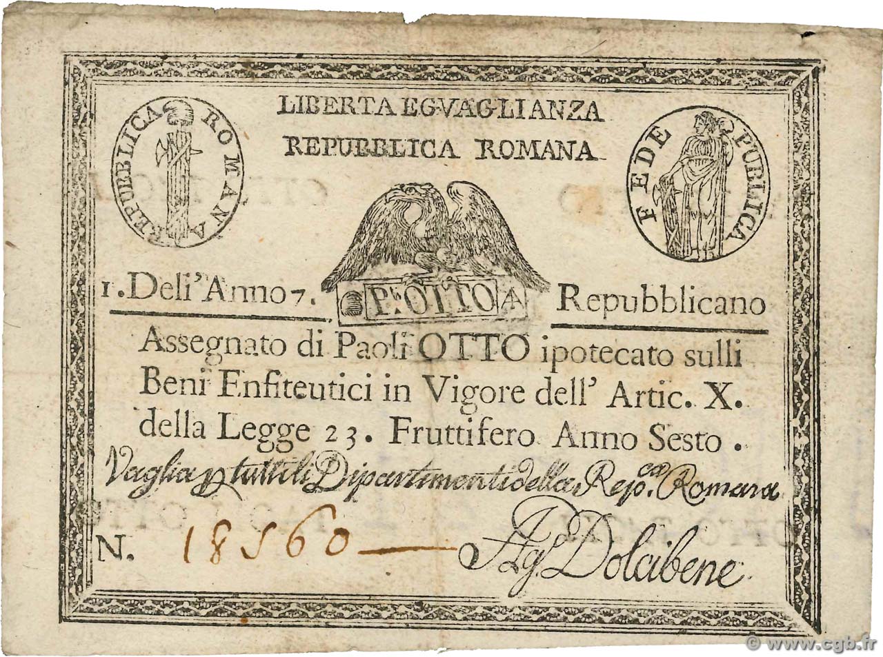 8 Paoli ITALIA  1798 PS.538 MB