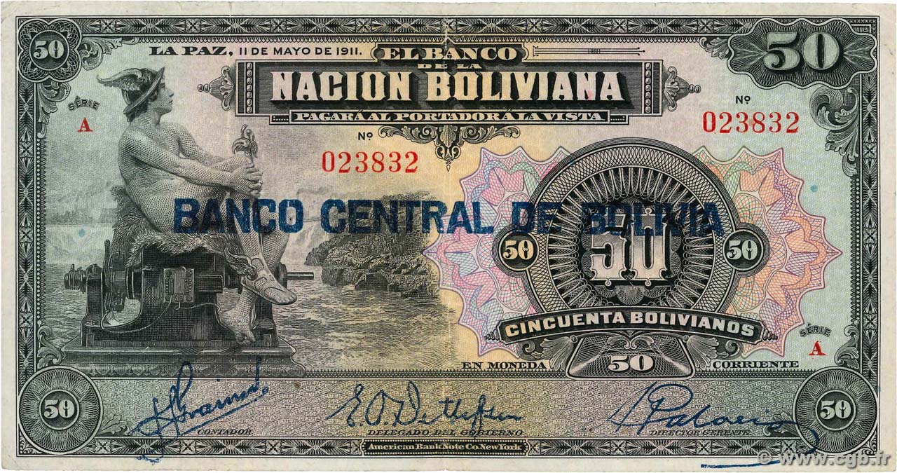 50 Bolivianos BOLIVIA  1929 P.116 XF