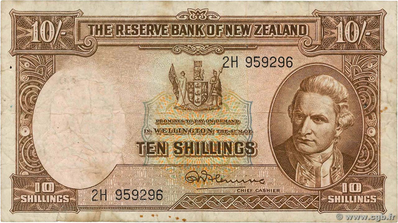 10 Shillings NEW ZEALAND  1960 P.158d F