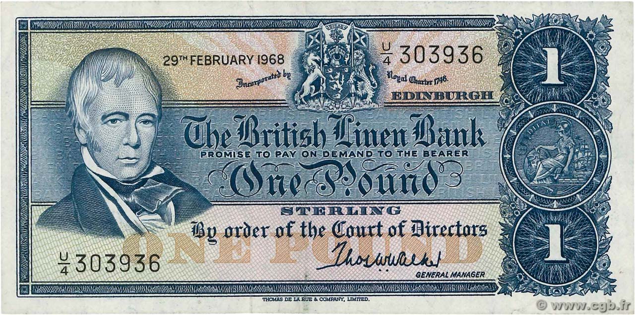 1 Pound SCOTLAND  1968 P.169a EBC