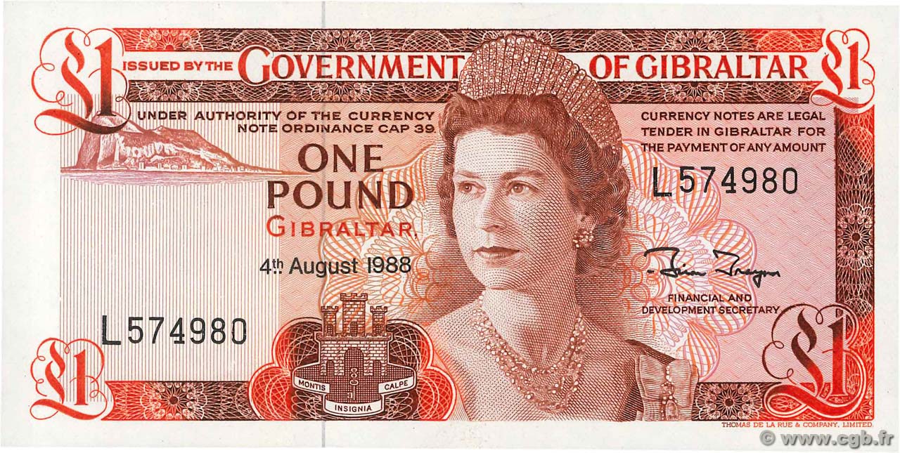 1 Pound GIBRALTAR  1988 P.20e ST