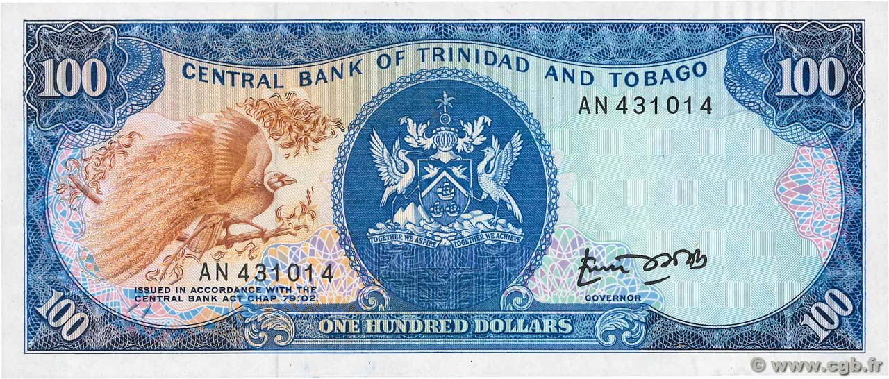 100 Dollars TRINIDAD Y TOBAGO  1985 P.40a FDC