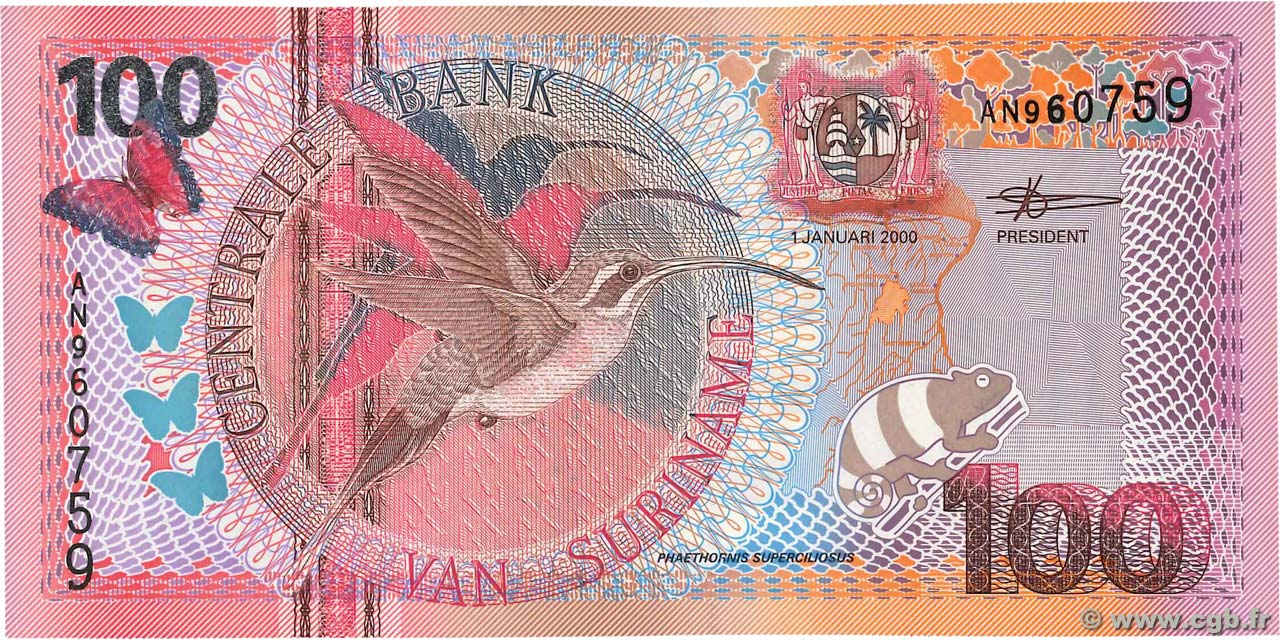 100 Gulden SURINAM  2000 P.149 FDC