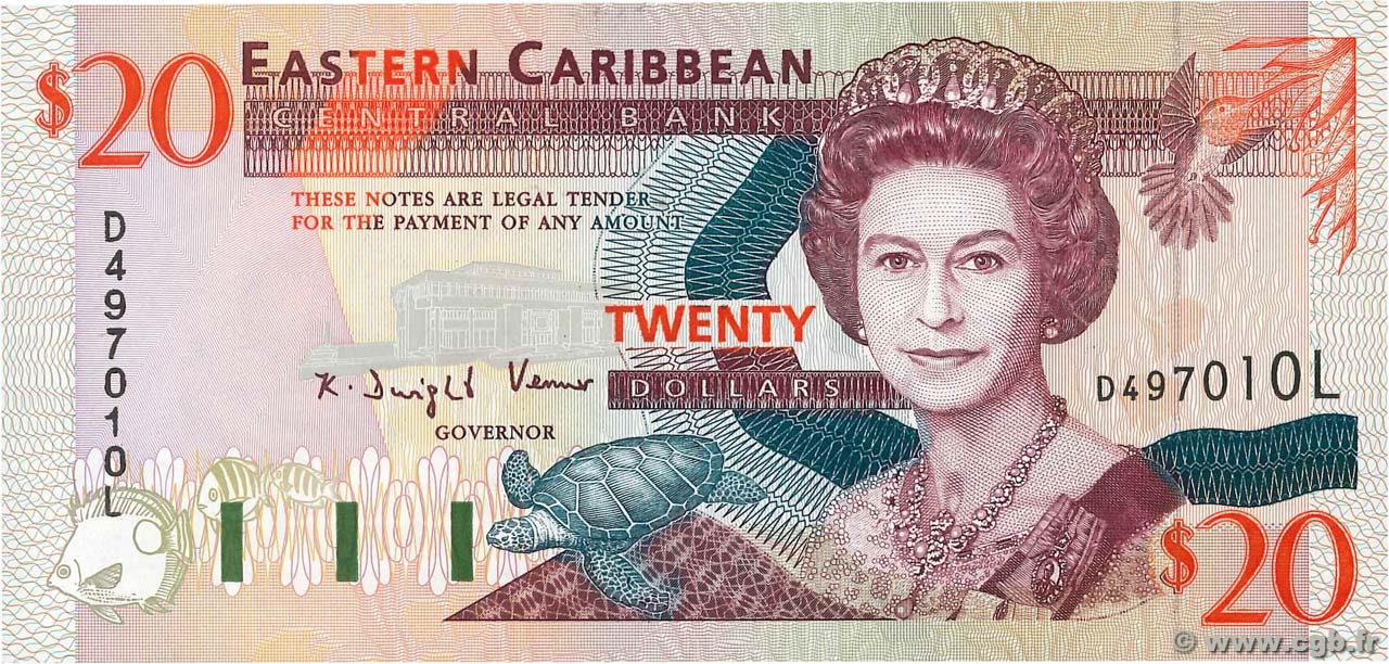 20 Dollars EAST CARIBBEAN STATES  1994 P.33l ST