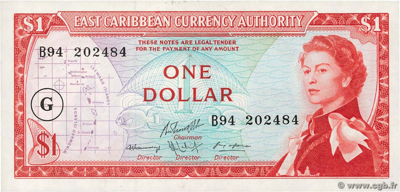 1 Dollar EAST CARIBBEAN STATES  1965 P.13j fST