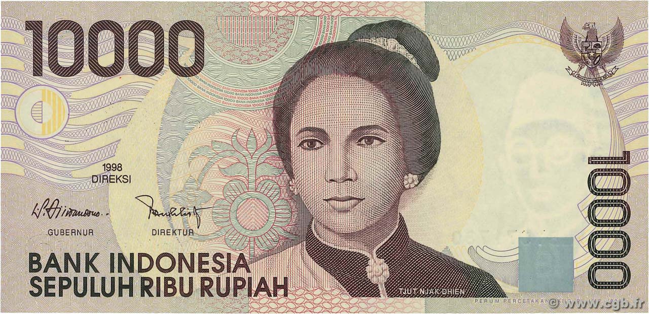 10000 Rupiah INDONESIEN  1998 P.137a ST