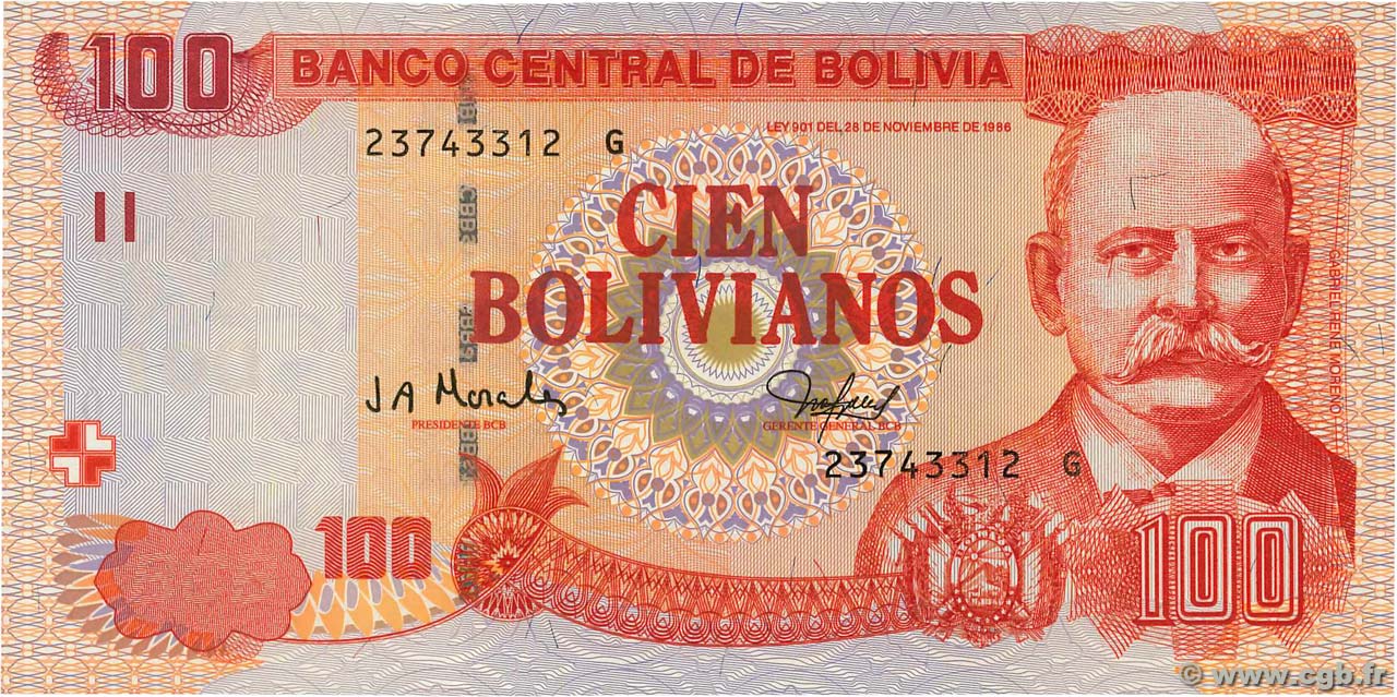 100 Bolivianos BOLIVIEN  2005 P.231 ST