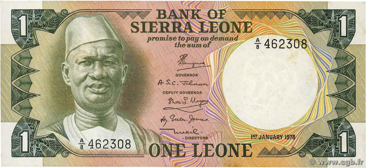 1 Leone SIERRA LEONE  1978 P.05b pr.NEUF