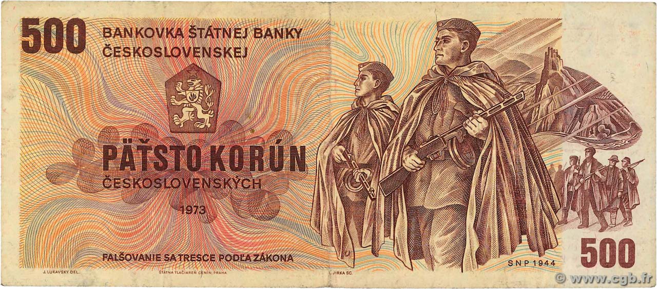 CRC We Combine 93 500 Korun 1973 All 3 prefixes Details about   Czechoslovakia banknote P 