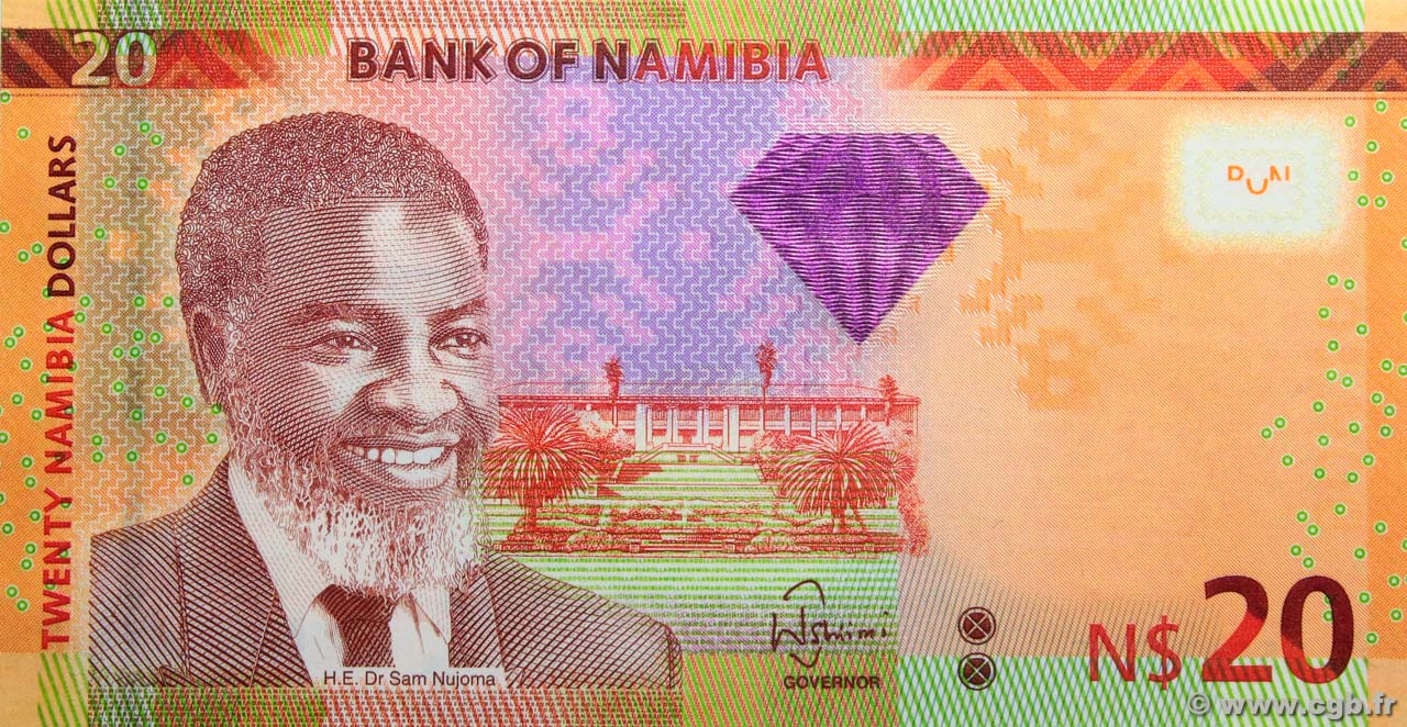 20 Namibia Dollars NAMIBIA  2013 P.12b UNC