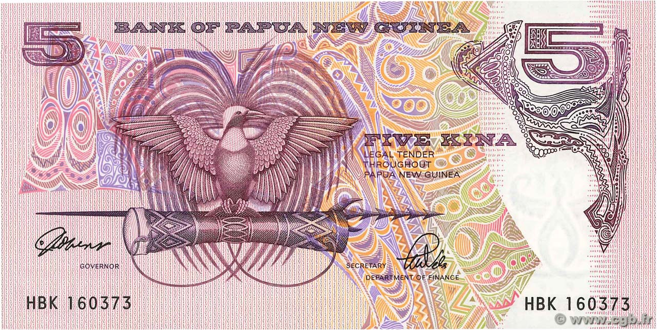 5 Kina PAPúA-NUEVA GUINEA  1992 P.13a FDC