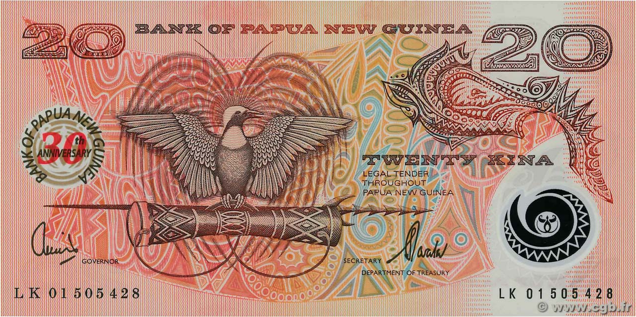 20 Kina Commémoratif PAPúA-NUEVA GUINEA  2004 P.27 FDC