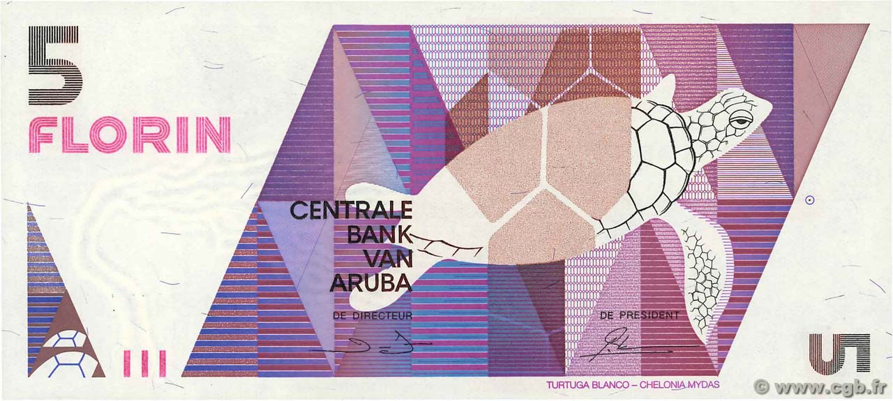 5 Florin ARUBA  1990 P.06 UNC