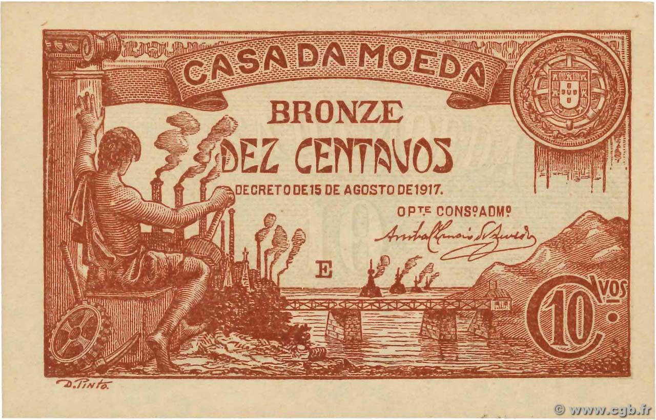 10 Centavos PORTUGAL  1917 P.096 pr.NEUF