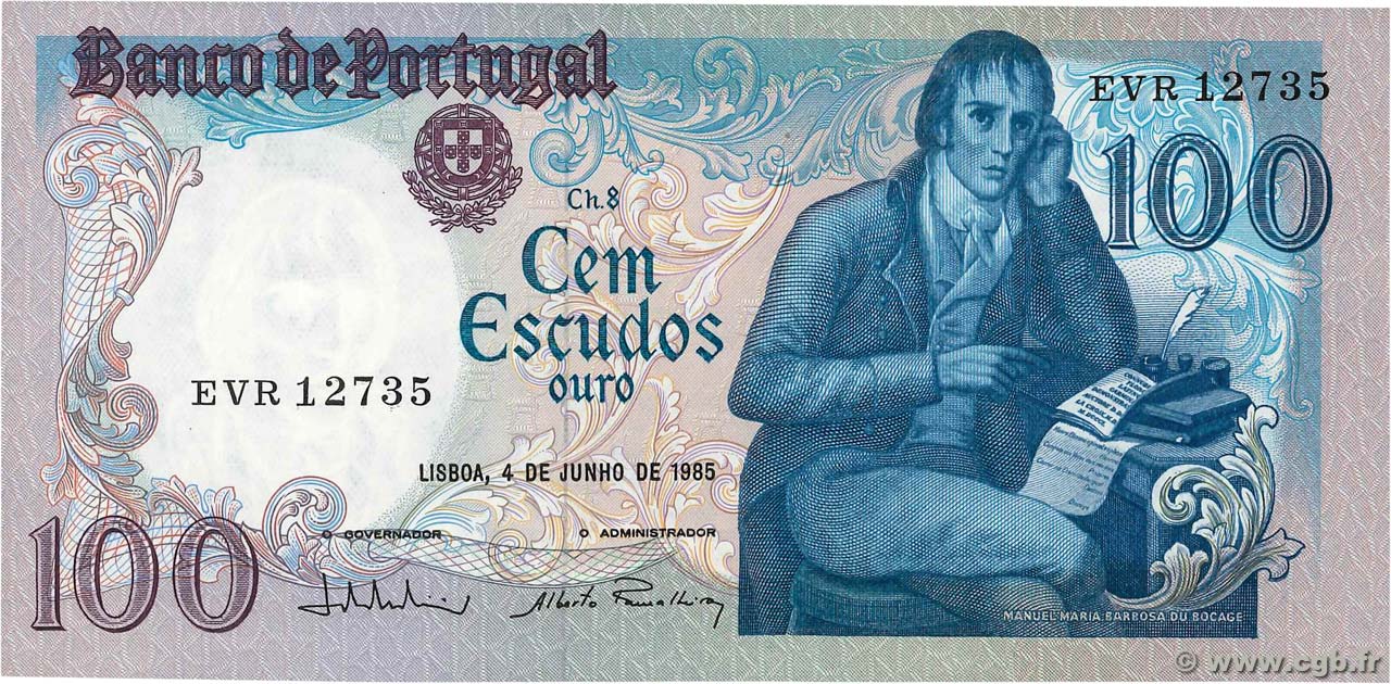 100 Escudos PORTUGAL  1985 P.178e SC
