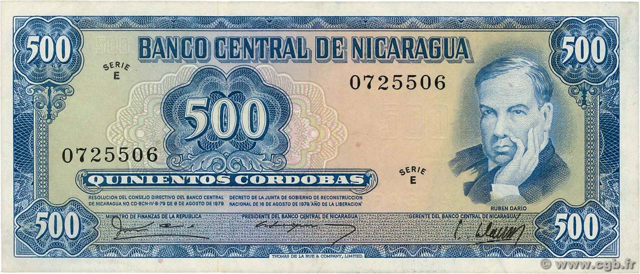 500 Cordobas NICARAGUA  1979 P.133 SC