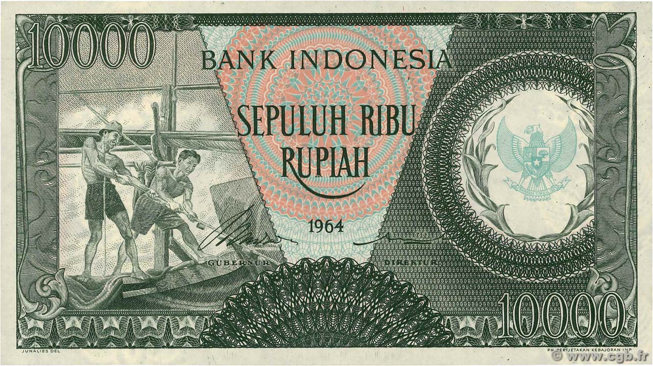 10000 Rupiah INDONÉSIE  1964 P.101b NEUF