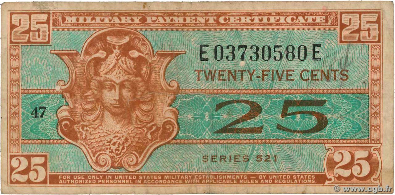 25 Cents UNITED STATES OF AMERICA  1954 P.M031 F