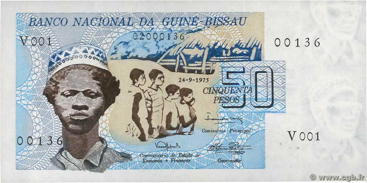 50 Pesos GUINEA-BISSAU  1975 P.01 UNC