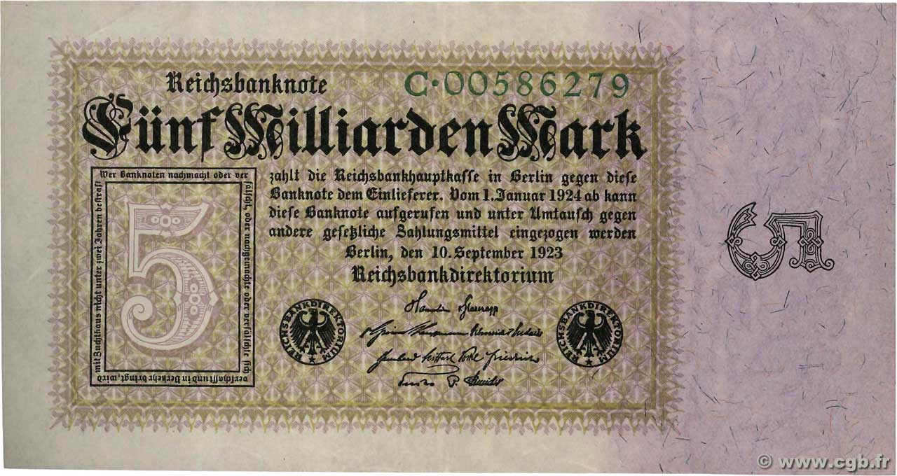5 Milliards Mark GERMANY  1923 P.115a VF