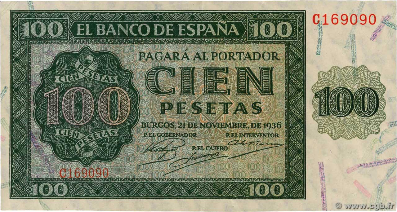 100 Pesetas ESPAGNE  1936 P.101 pr.SPL