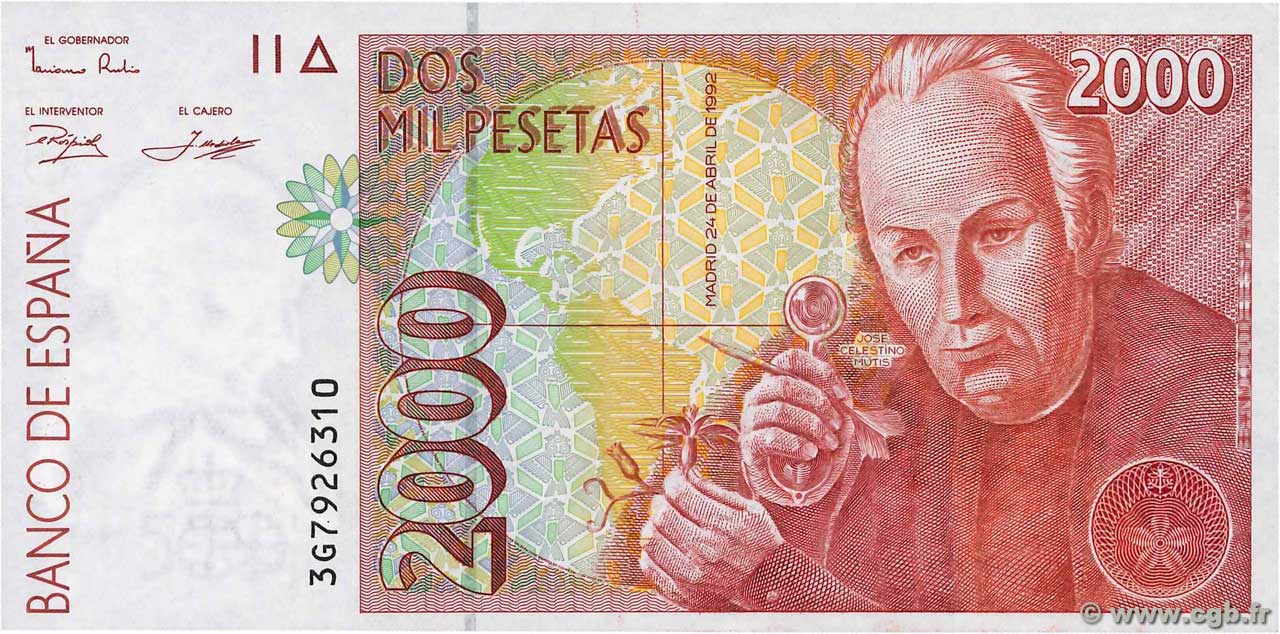 2000 Pesetas ESPAGNE  1992 P.164 NEUF