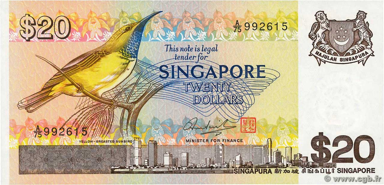 20 Dollars SINGAPORE  1979 P.12 UNC