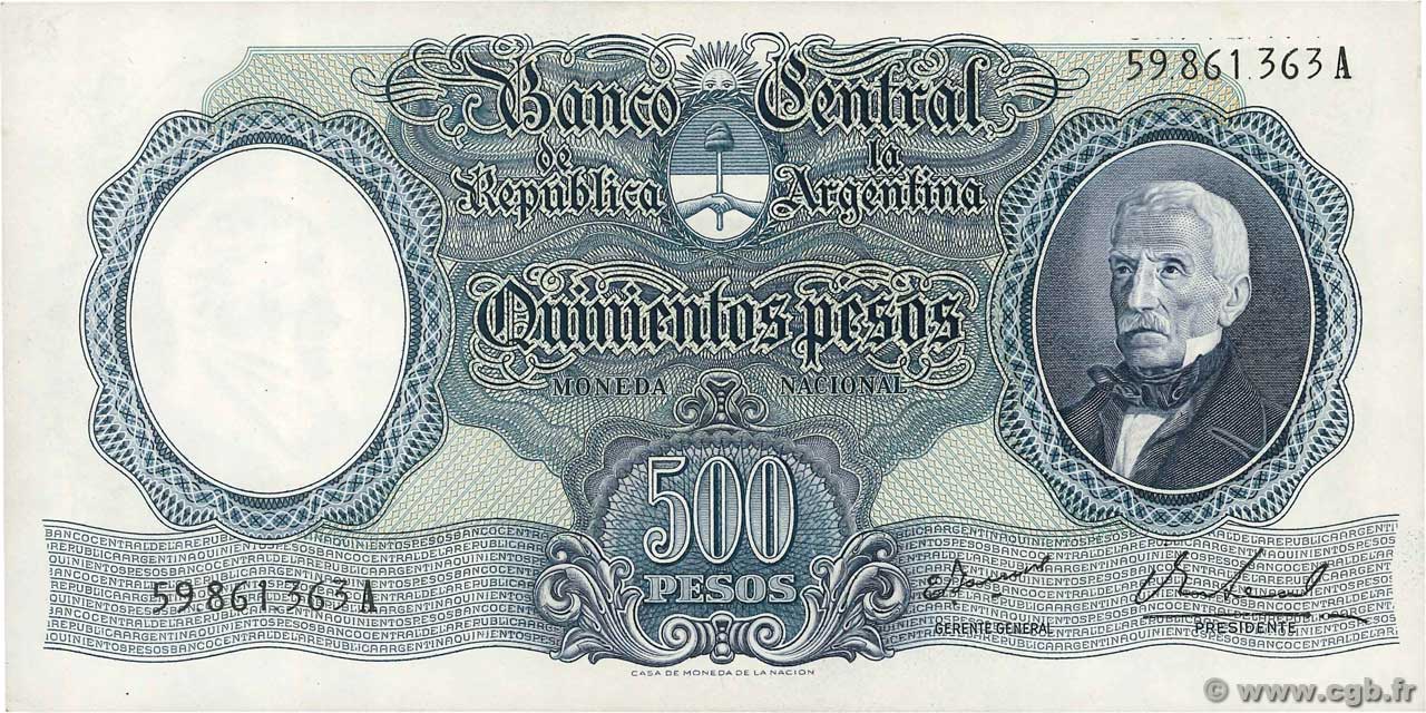 500 Pesos ARGENTINA  1964 P.278b q.FDC