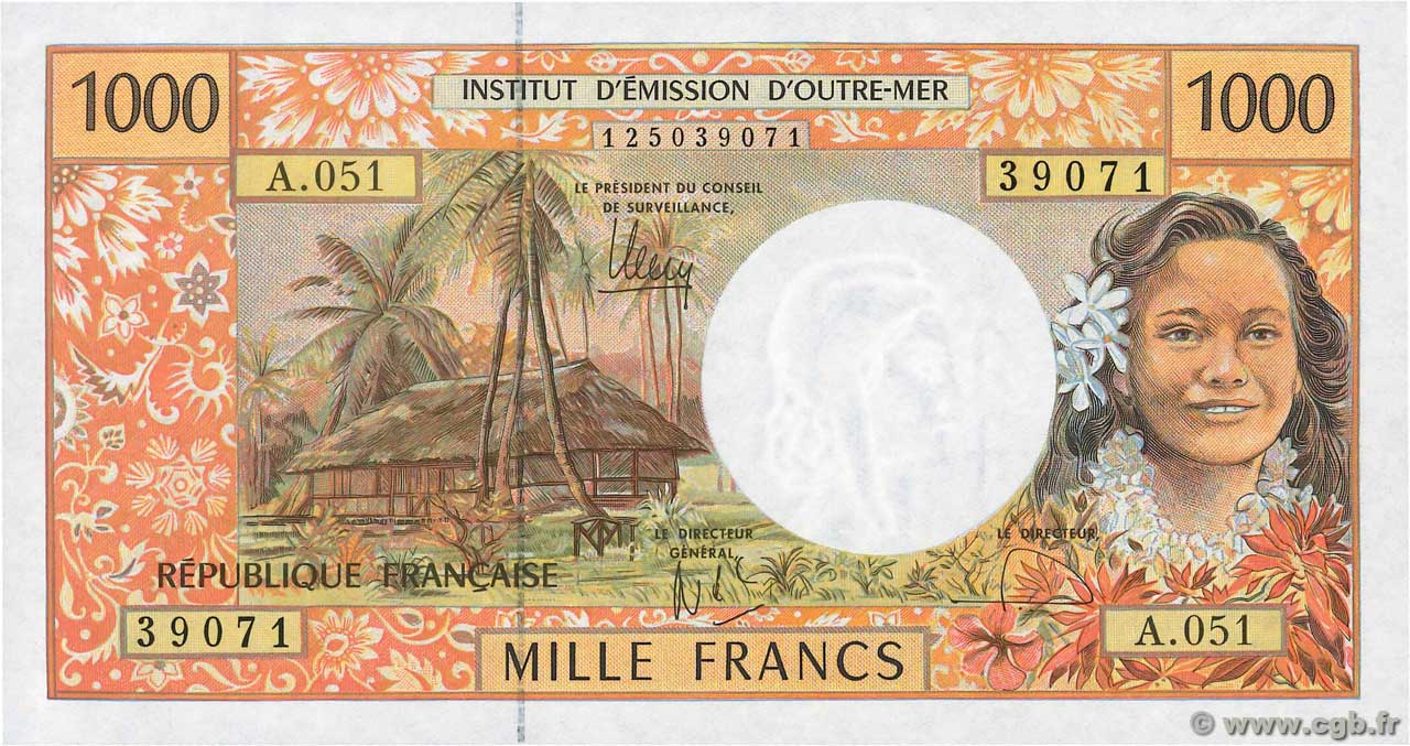 1000 Francs  POLYNESIA, FRENCH OVERSEAS TERRITORIES  2006 P.02l UNC