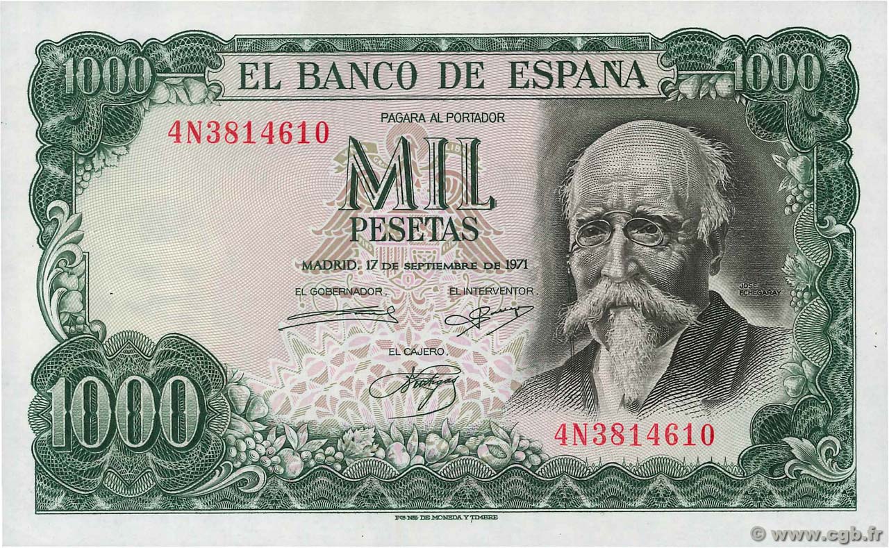 1000 Pesetas ESPAGNE  1971 P.154 SPL