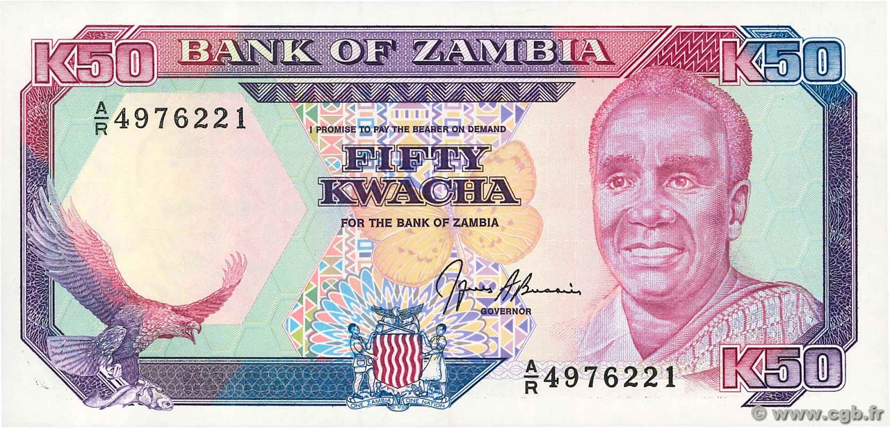 50 Kwacha ZAMBIE  1989 P.33b NEUF