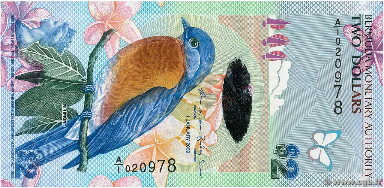 2 Dollars BERMUDAS  2009 P.57b FDC