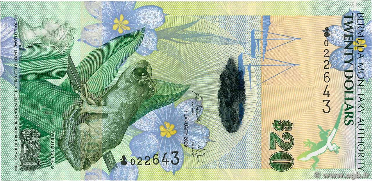 20 Dollars BERMUDA  2009 P.60a AU