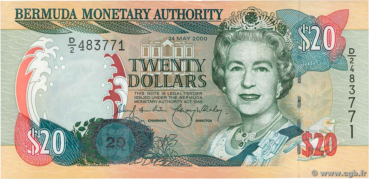 20 Dollars BERMUDA  2000 P.53A XF