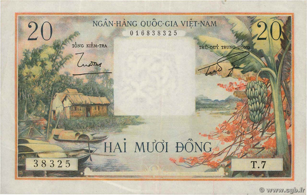20 Dong VIET NAM SUD  1956 P.04a TTB+