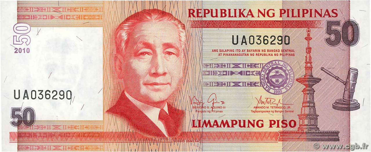 50 Piso PHILIPPINES  2010 P.193c UNC