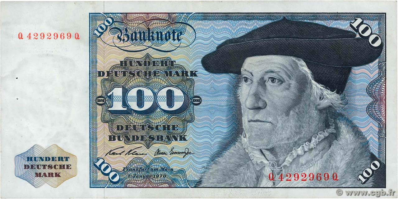 100 Deutsche Mark ALLEMAGNE FÉDÉRALE  1970 P.34a TTB