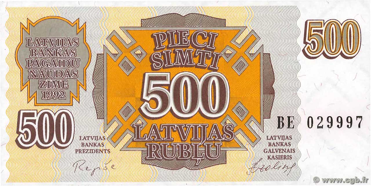 500 Rublu LETTONIE  1992 P.42 NEUF
