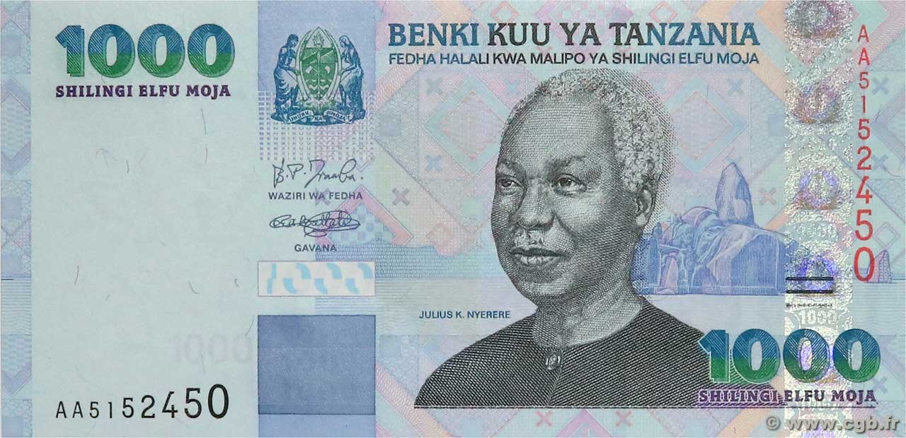 1000 Shilingi TANZANIE  2003 P.36a NEUF