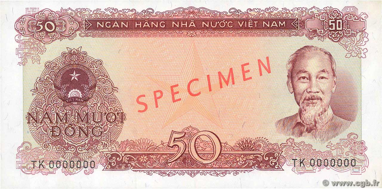 50 Dong Spécimen VIETNAM  1976 P.084s UNC-