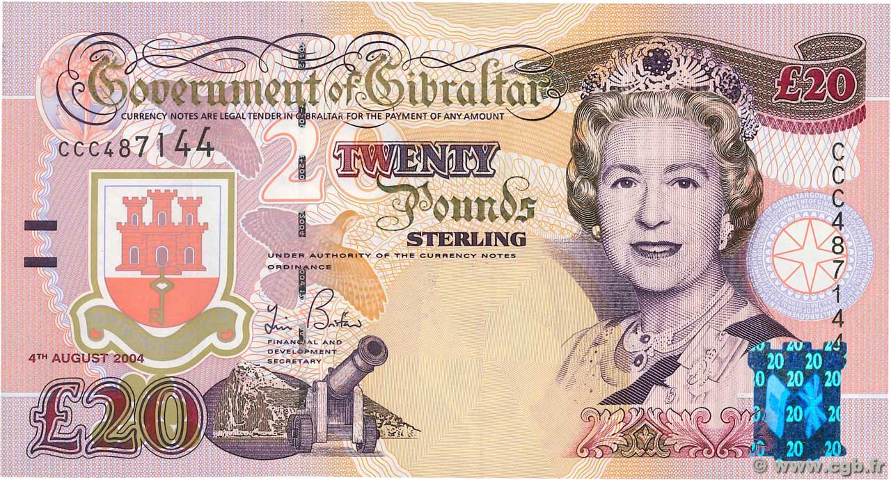 20 Pounds Sterling GIBRALTAR  2004 P.31a UNC