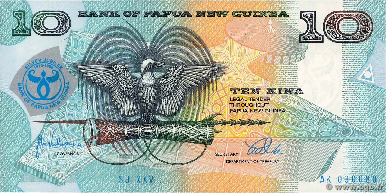10 Kina PAPúA-NUEVA GUINEA  1998 P.17a FDC