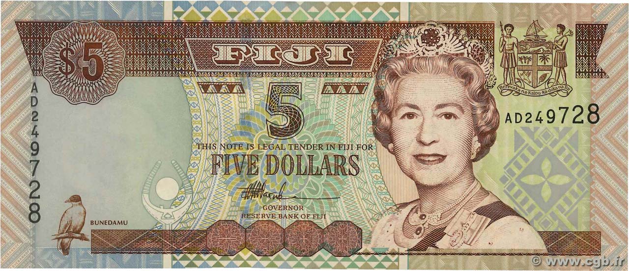 5 Dollars FIDJI  2002 P.105b NEUF