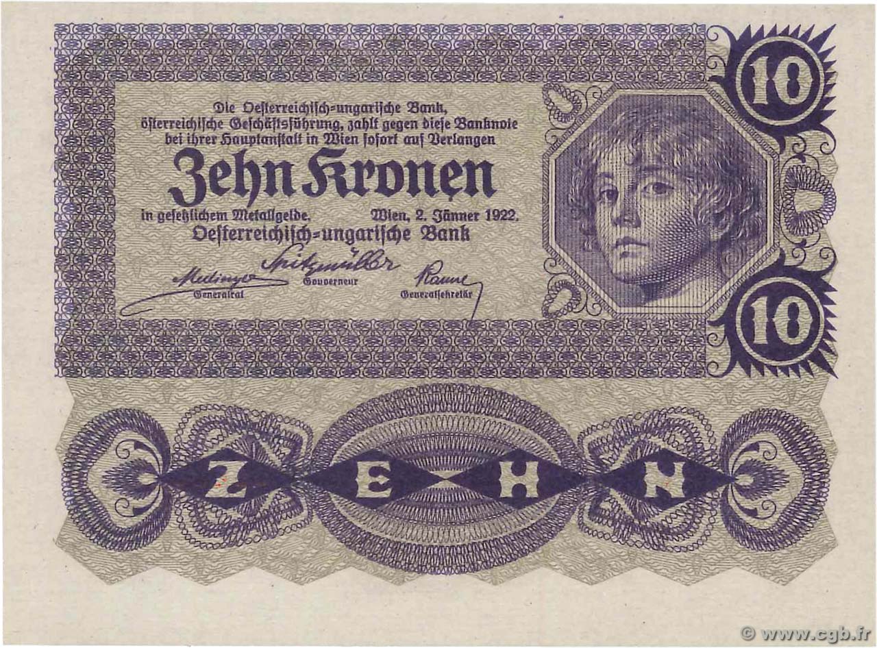 10 Kronen AUTRICHE  1922 P.075 NEUF